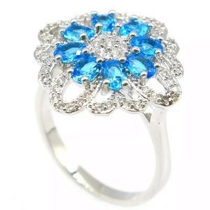 Swiss Blue Topaz Ring (925 silver)